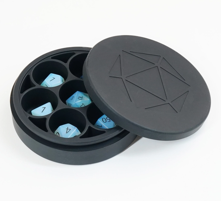 FanRoll Dice: Round Silicone Dice Case Black 923